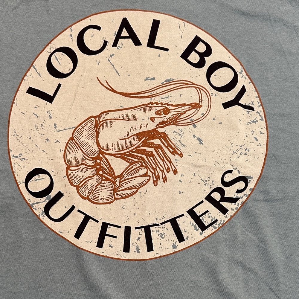 Local Boy Outfitters Men's Short-Sleeve Pocket Tee in Dusty Blue-Shrimp. NWOT! - Picture 7 of 7